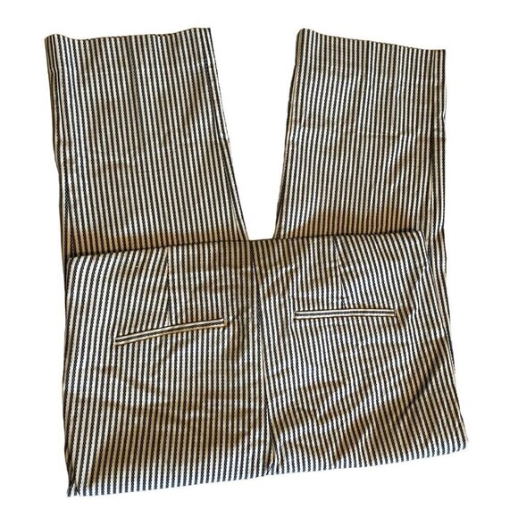 Chico's So Slimming Women Pants 3 US XL/16 Straight Crop Stripe Blue White  NEW - Picture 3 of 11